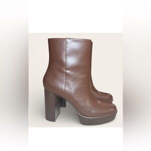 Alfani Vegan Leather Platform Ankle Boots With 4” Heel Size 7.5